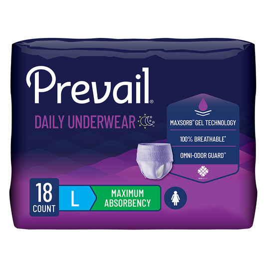 Prevail for Women Daily Absorbent Underwear, Large, Heavy Absorbency