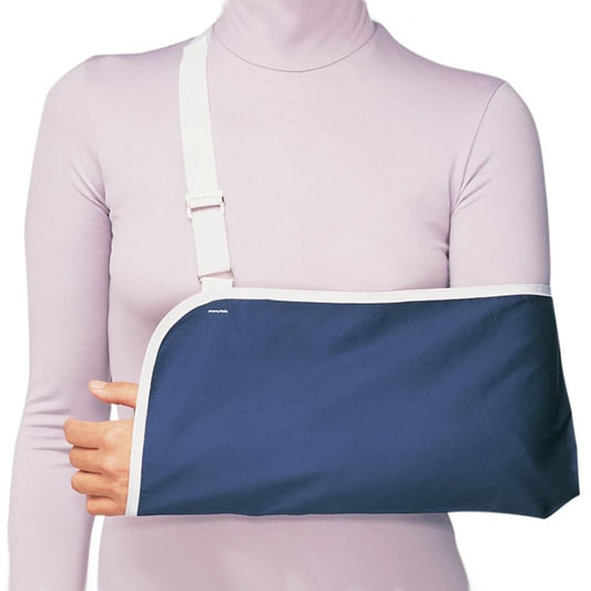 ProCare Deep Pocket Economy Blue / White Polyester / Cotton Arm Sling, Large