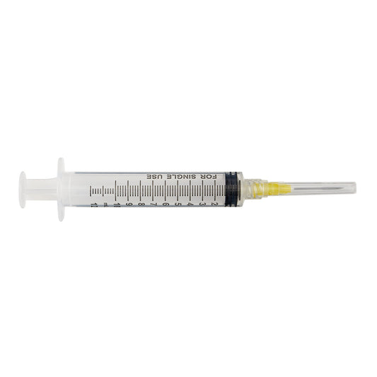 McKesson 3 mL Syringe with Needle, 10 mL, 1 Inch Needle Length