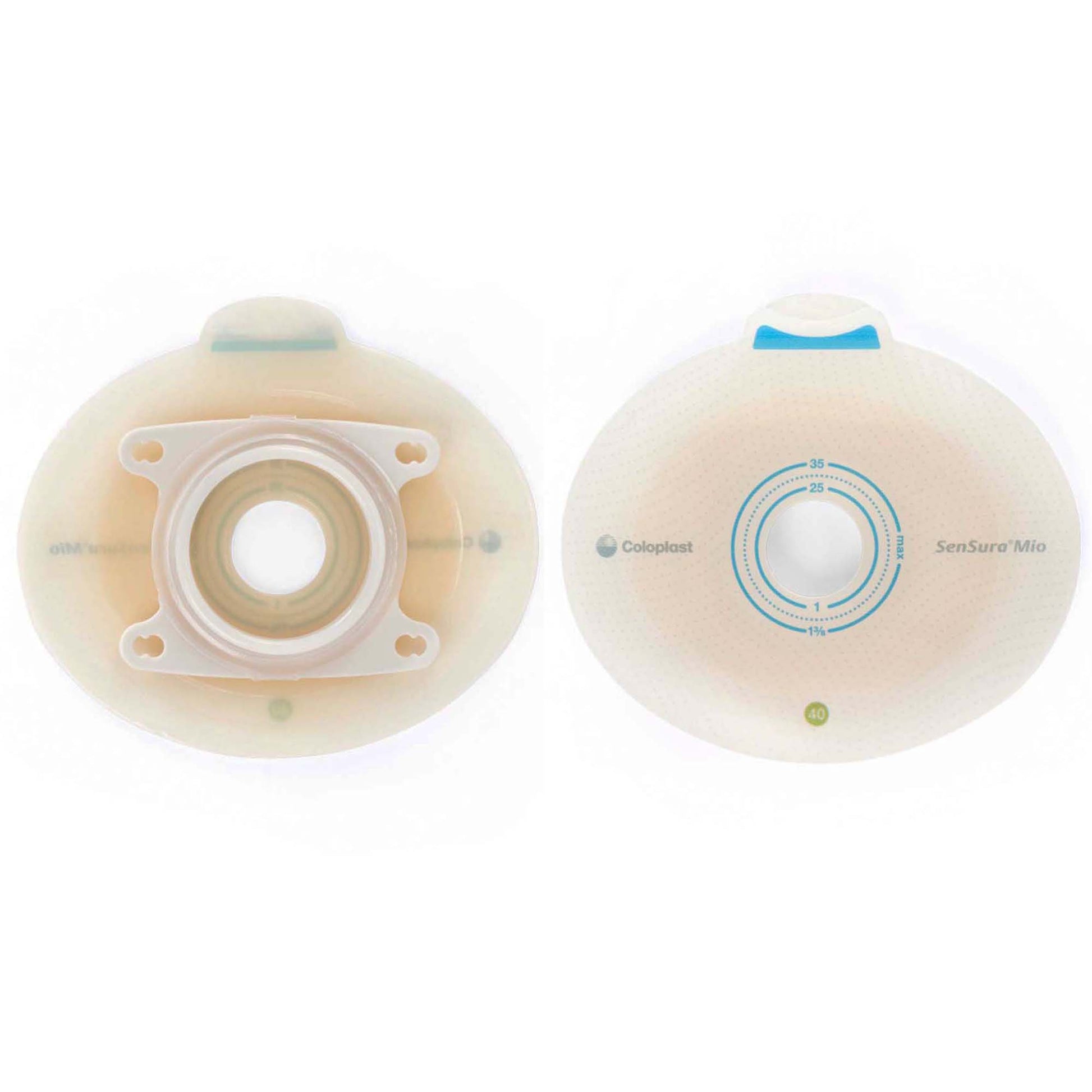 SenSura Mio Click Ostomy Barrier, 22 mm Stoma Opening, Green Color Match