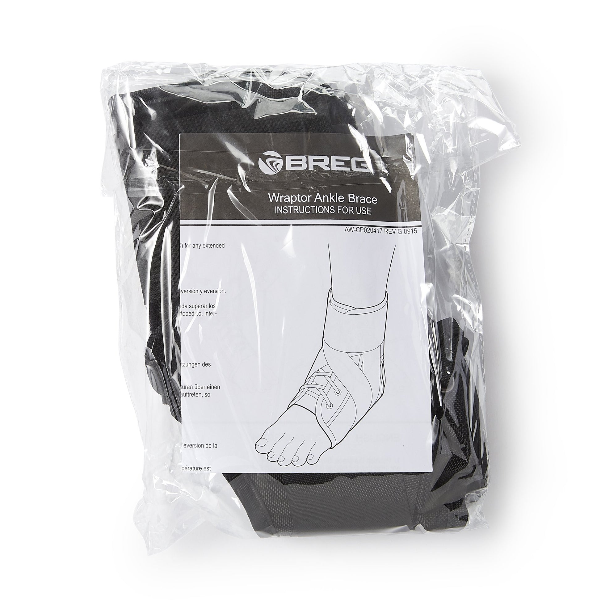 Breg Wraptor Lace-Up Ankle Brace, Large