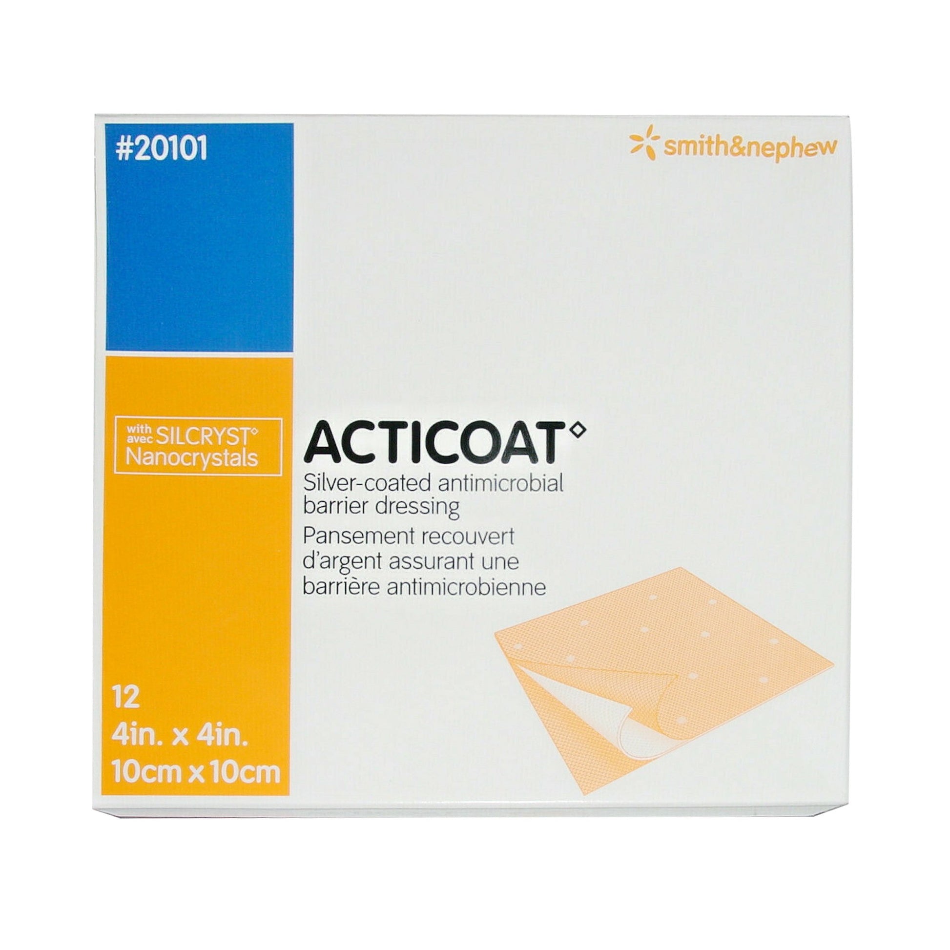 Acticoat Burn Antimicrobial Barrier Dressing, 4 x 4 Inch