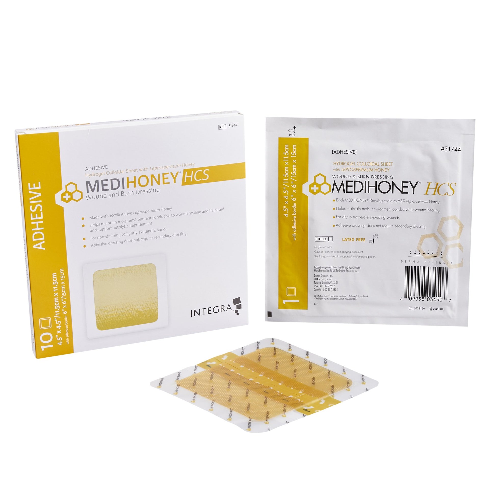 Medihoney HCS Wound Dressing, 4½ x 4½ Inch