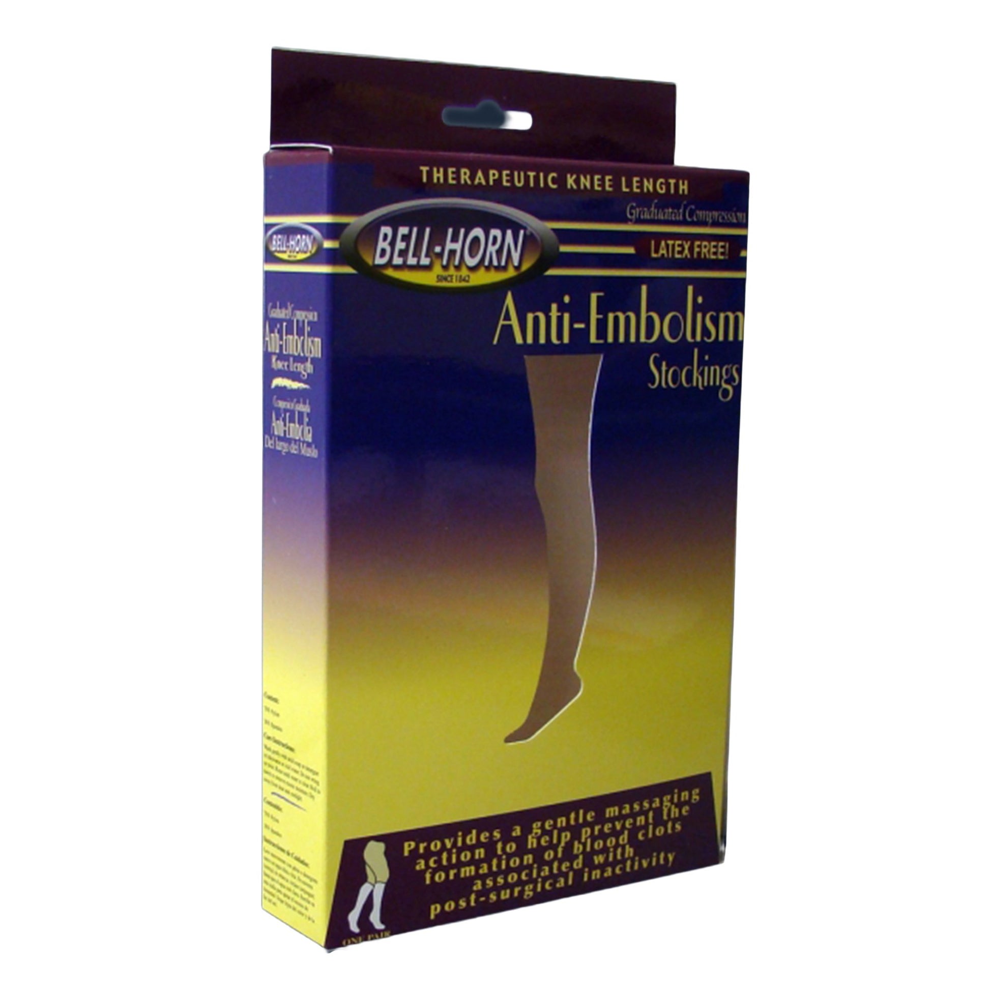 Bell-Horn Knee Length Anti-Embolism Stockings, Extra Large, Black