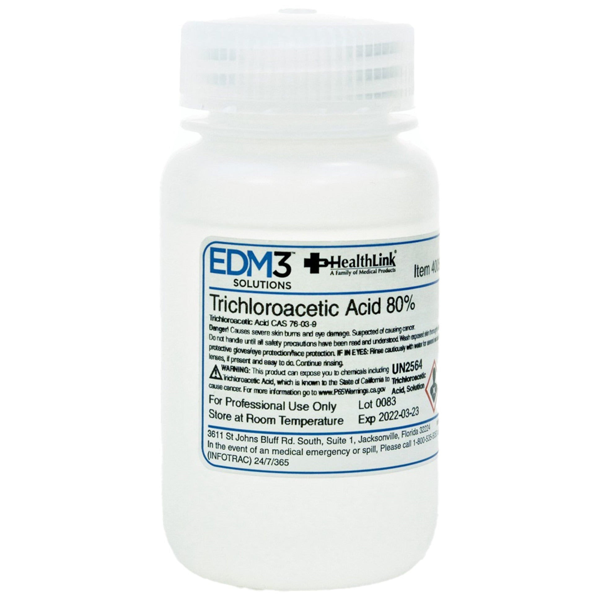 Histology Reagent Trichloroacetic Acid Organic Acid 80% 4 oz.