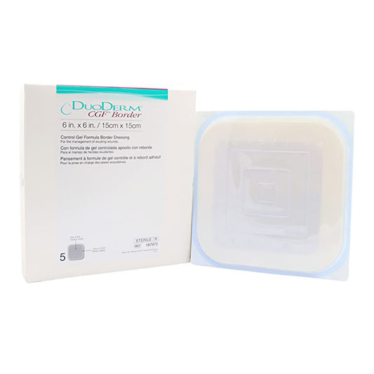 DuoDerm CGF Border Hydrocolloid Dressing, 6 x 6 Inch