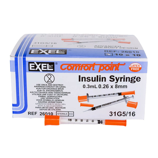 Standard Insulin Syringe with Needle Comfort Point™ Lo-Dose 0.3 mL 5/16 Inch 31 Gauge NonSafety Thin Wall