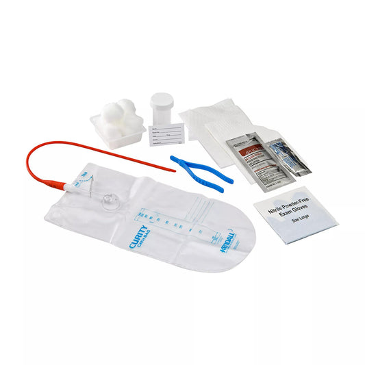 Curity™ Intermittent Catheter Tray, Red Rubber, Closed