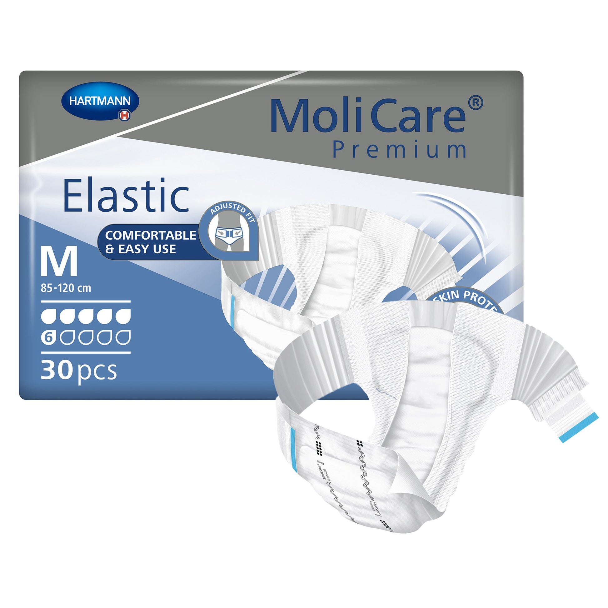 MoliCare Premium Elastic 6 Drop Absorbency Incontinence Briefs, Medium