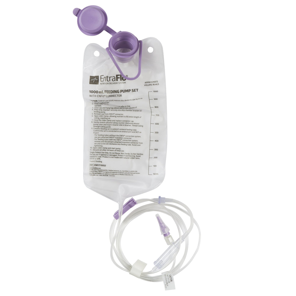 Entraflo Enteral Feeding Pump Bag Set with ENFit Connector Medline EntraFlo™ 10 ...