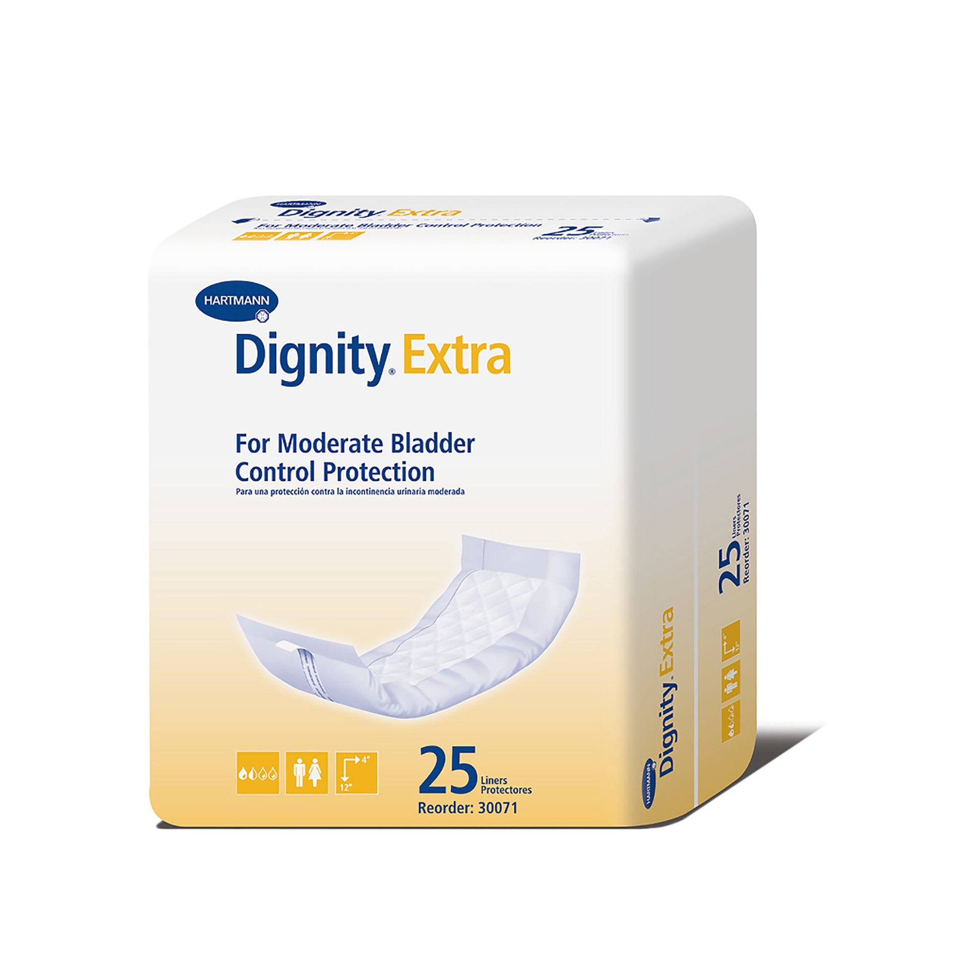 Dignity Extra™ For Moderate Incontinence Liner, 12-Inch Length