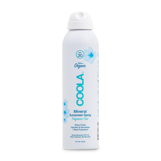 Coola Zinc Oxide Sunscreen Spray Fragrance Free SPF 30, 5-ounce Can