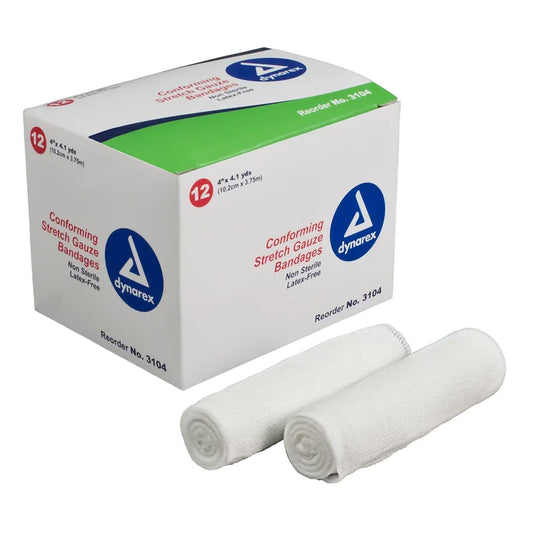 dynarex Conforming Bandage, 4 Inch x 4.1 Yard