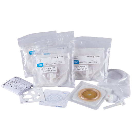 Ostomy Pouch Natura One-Piece System Trim To Fit 2-3/4 Inch Stoma Drainable