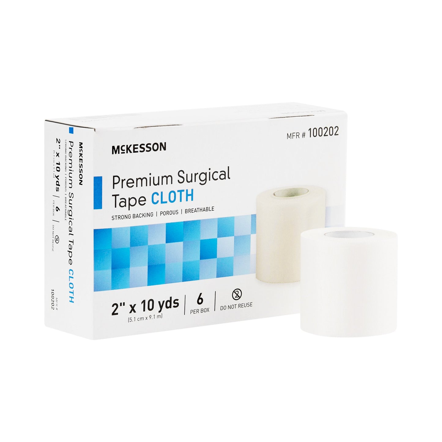 McKesson Silk-Like Cloth Medical Tape, 2 Inch x 10 Yard, White