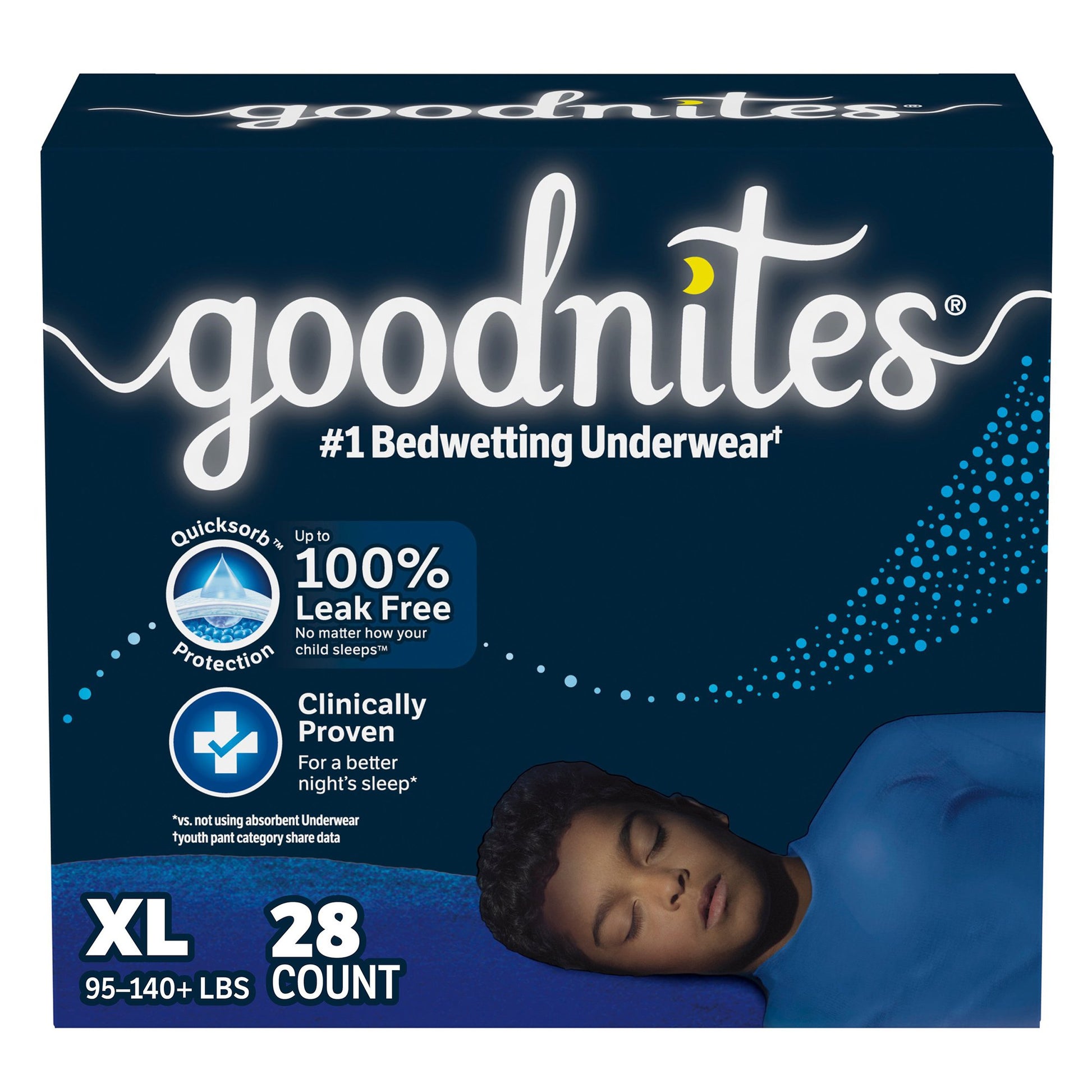 GoodNites Night Time Underwear, Extra Large for Boys weighing 95 – 140 lbs.