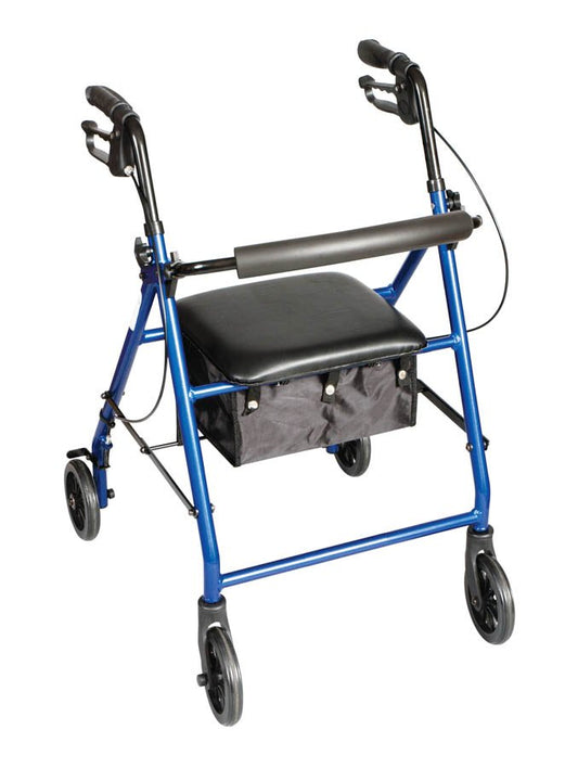 Carex Classics Four-Wheel Rollator, 30 – 36 Inch, Metallic Blue