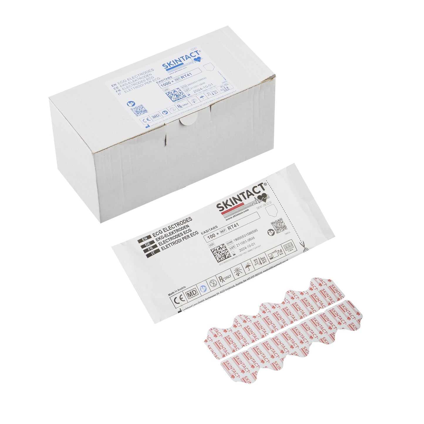 ECG Resting Electrode SKIN TACT™ Tab Connector Solid Gel Adult 100 per Pack