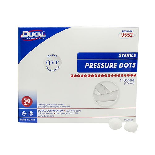 Gauze Pressure Dot Dukal™ 1 Inch Diameter 1-Ply Sterile 2 per Pouch