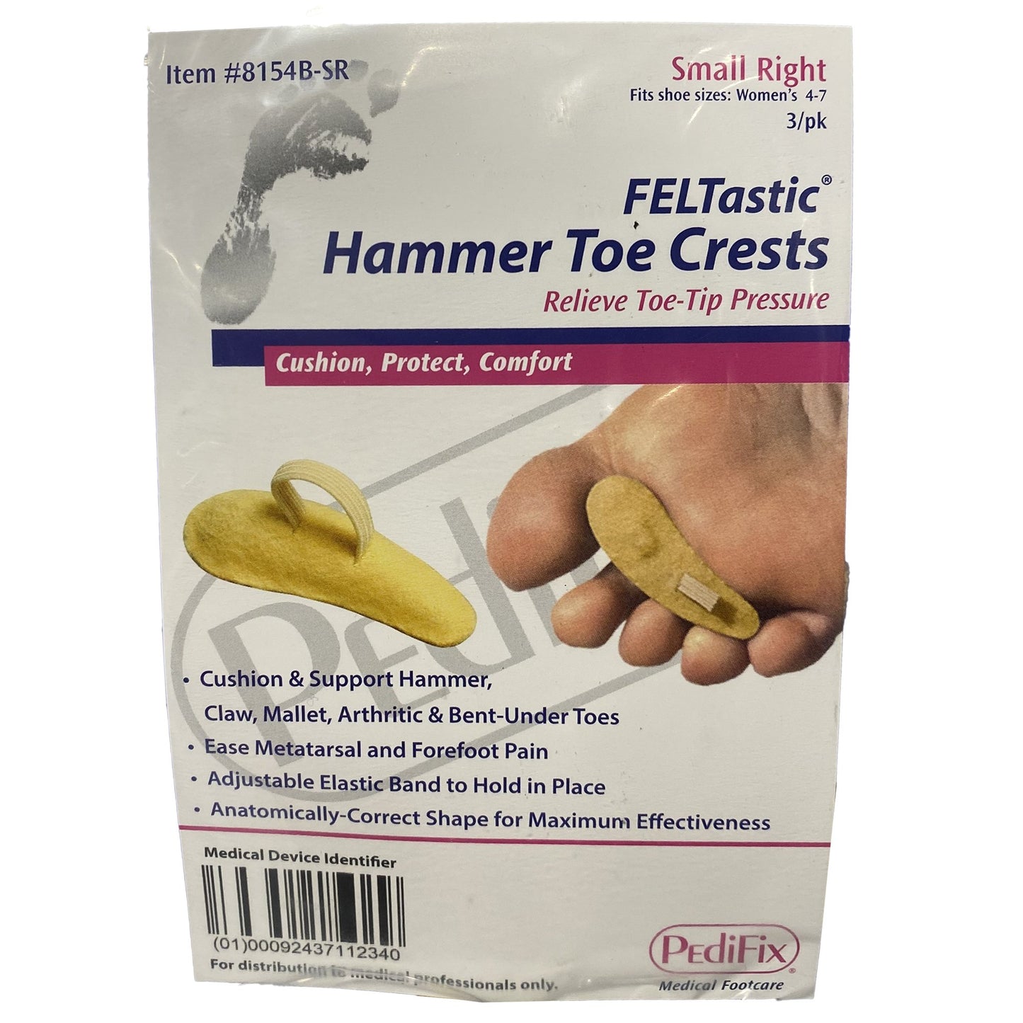 Pedifix Right Pull-On Hammer Toe Crest for Right Foot, Small
