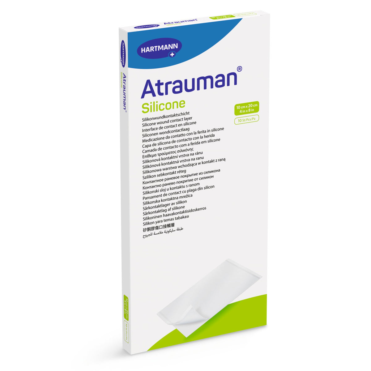 Autroman Atrauman Silicone Sterile Wound Contact Layer Dressing, 4 x 8 Inch ...