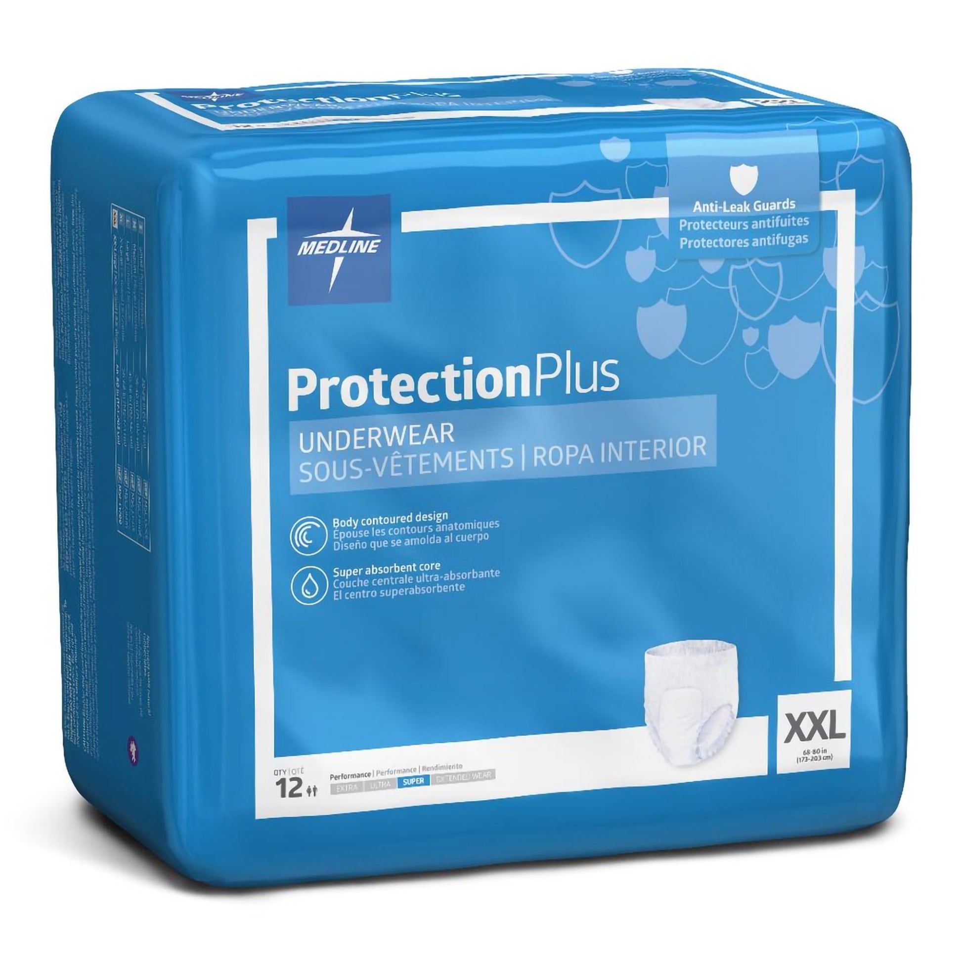 Absorbent Underwear FitRight Super Pull On with Tear Away Seams Adult 2X-Large Unisex Disposable Heavy Absorbency