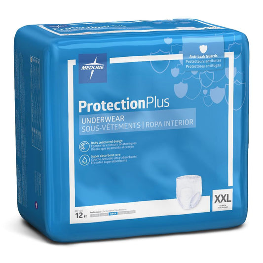 Absorbent Underwear FitRight Super Pull On with Tear Away Seams Adult 2X-Large Unisex Disposable Heavy Absorbency