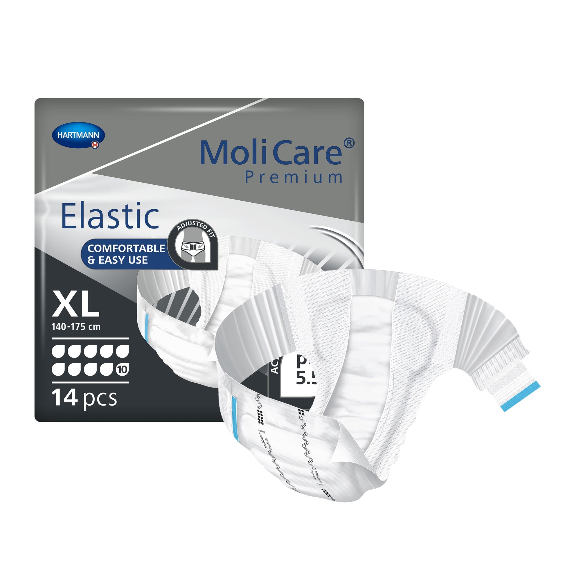MoliCare Premium Elastic 10 Drop Absorbency Incontinence Briefs, Extra Large