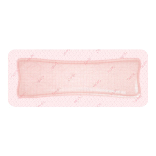 Foam Dressing Allevyn Gentle Border 4 X 8 Inch With Border Film Backing Silicone Gel Adhesive Rectangle Sterile