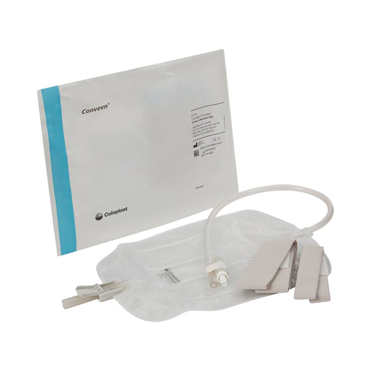 Conveen Contour Urinary Leg Bag: Anti-Reflux Valve, Polyethylene/Flocked, 600mL