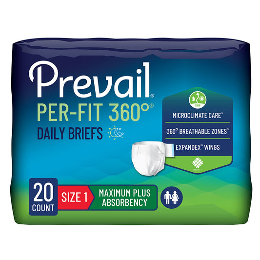 Prevail Per-Fit 360°™ Daily Briefs, Maximum Plus, Size 1