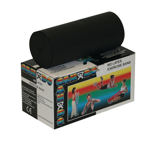 CanDo Exercise Resistance Band, Black, 5 Inch x 6 Yard, X-Heavy Resistance