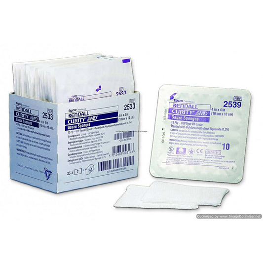 Curity™ AMD™ Sterile Antimicrobial Gauze Sponge, 4 x 4 Inch, 12-Ply