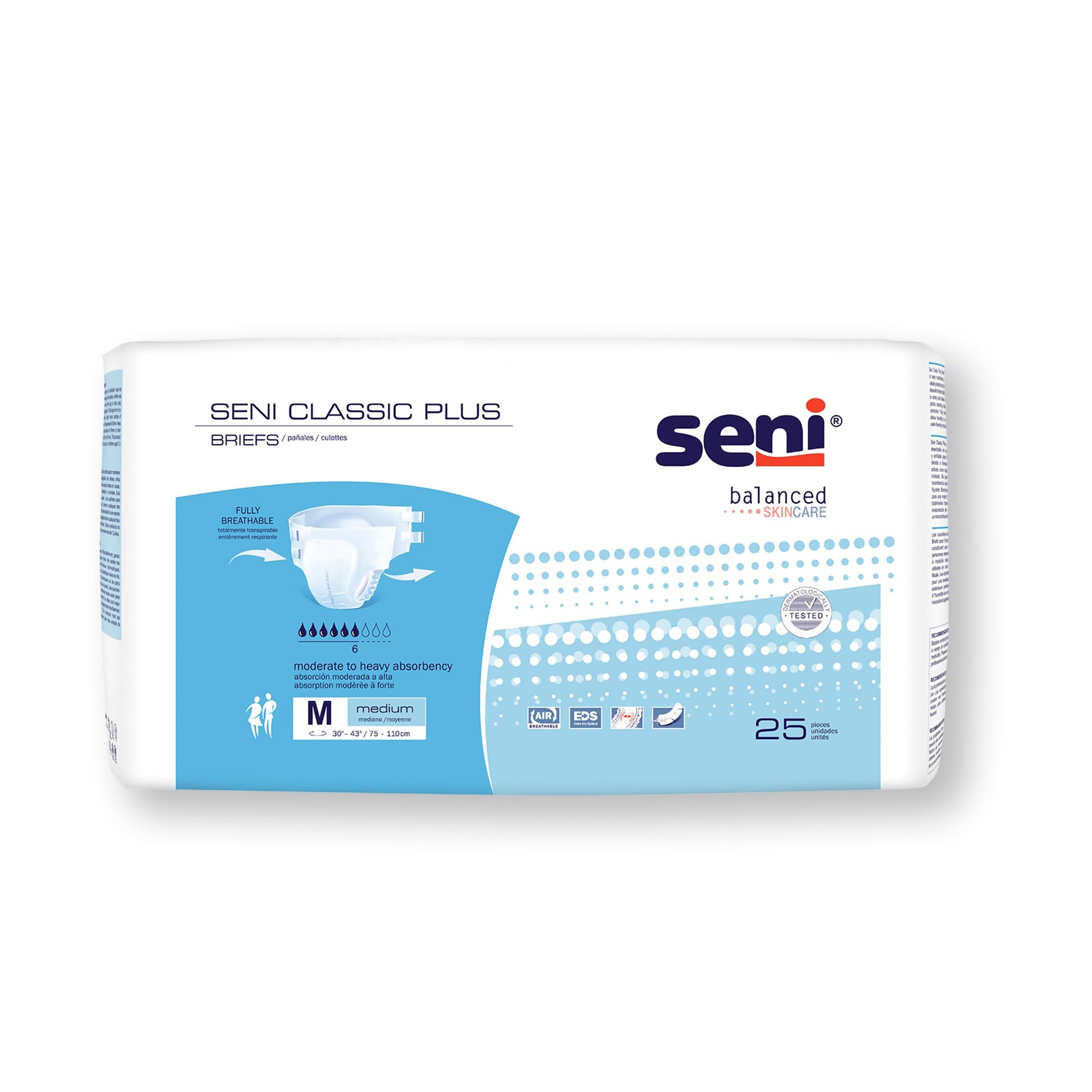 Seni Classic Plus Moderate to Heavy Absorbency Incontinence Brief, Medium