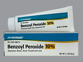 Perrigo 10% Benzoyl Peroxide Acne Treatment Gel, 2.1-ounce Tube