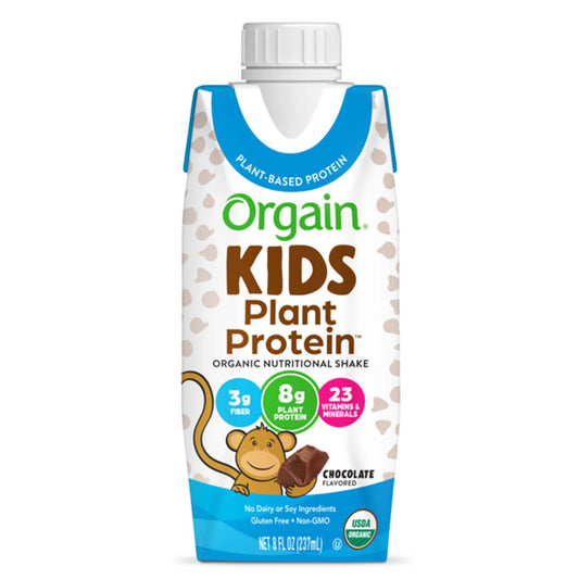 Pediatric Oral Supplement Orgain Kids Plant Protein™ Organic Nutritional Shake Chocolate Flavor 8 oz. Carton Liquid Protein