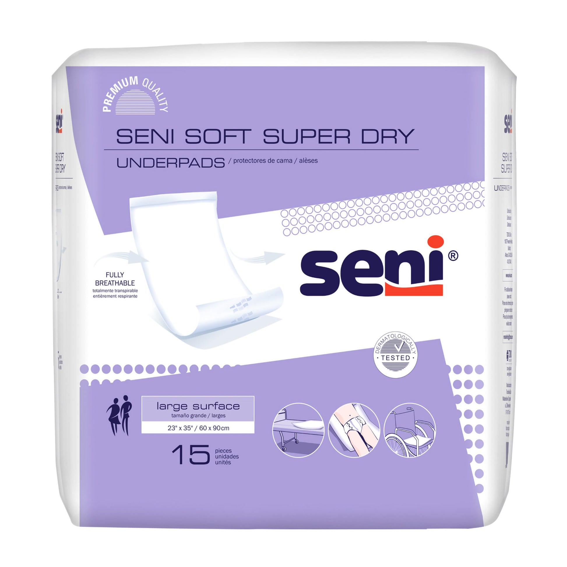 Seni Soft Super Dry Underpads, Level 3 Absorbency