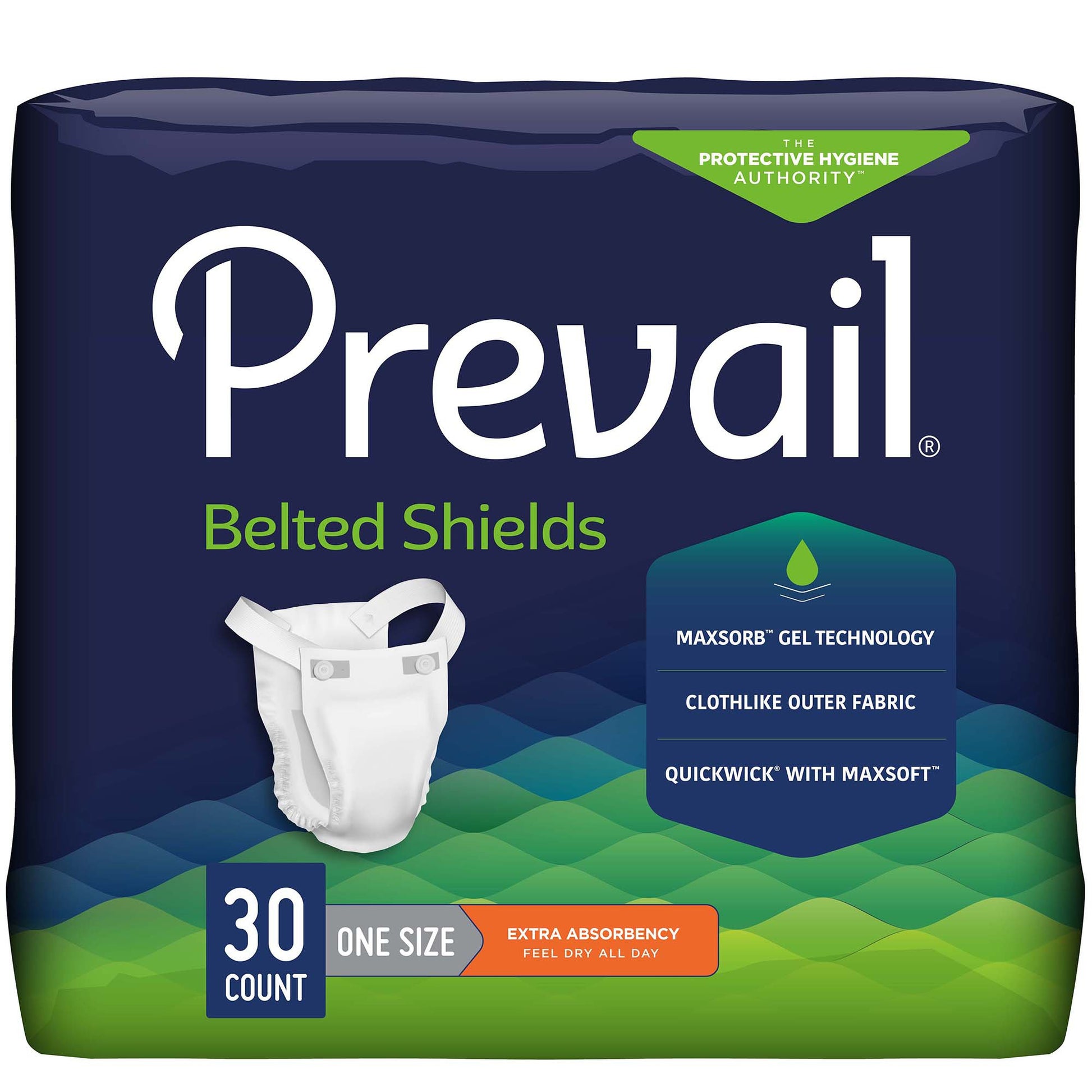 Prevail Belted Shields Incontinence Belted Undergarment, One Size Fits Most