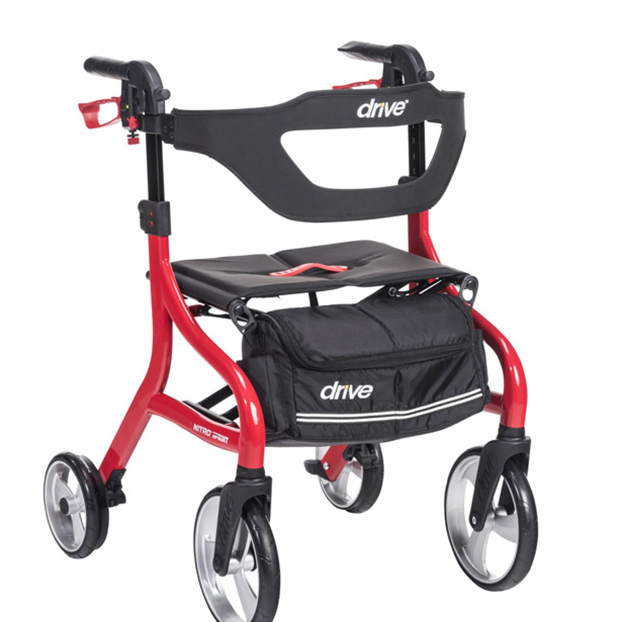 4 Wheel Rollator drive™ Nitro Sprint Red Folding Aluminum Frame – SurfMed