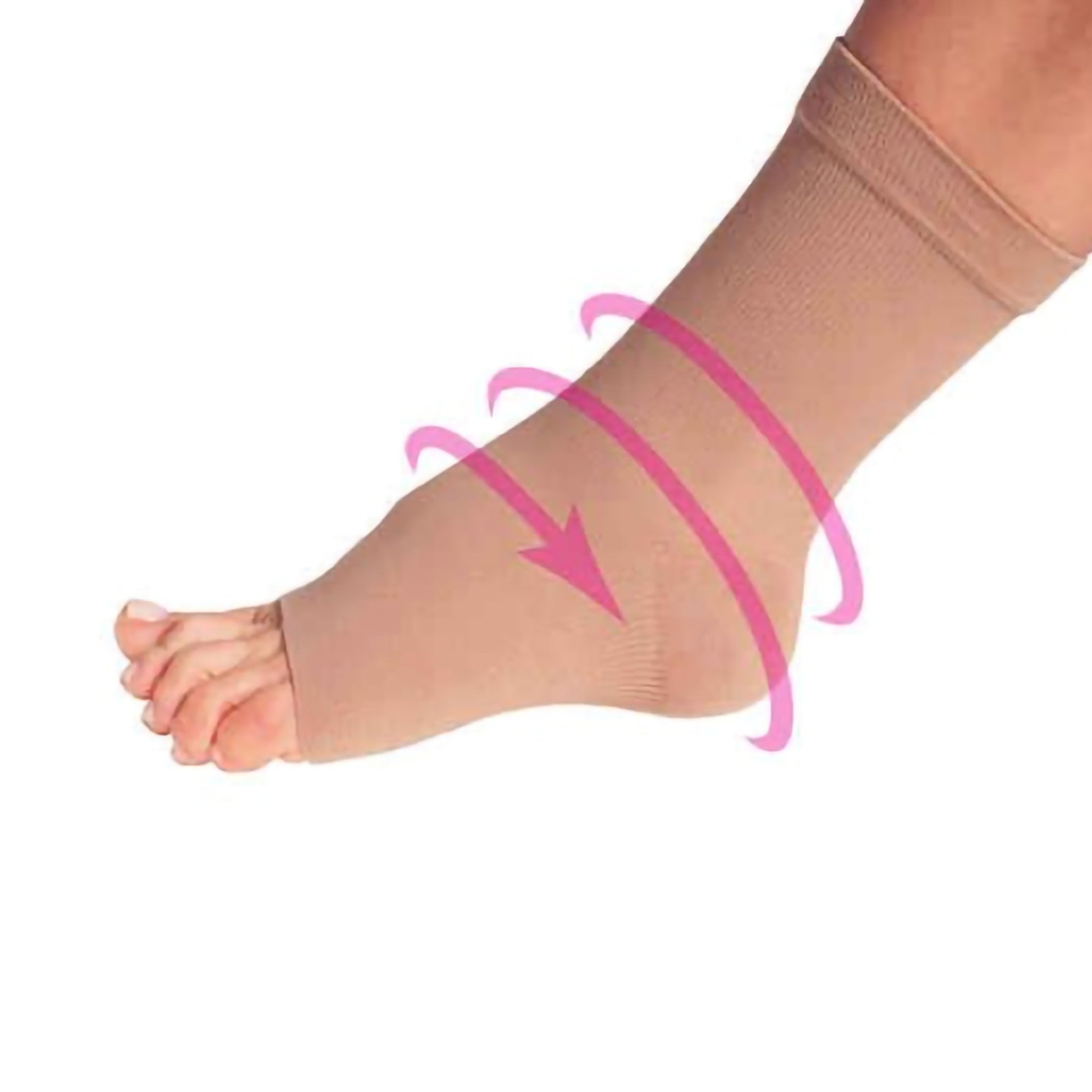 Compression Sleeve Pedi-Smart Size 4 Beige Ankle