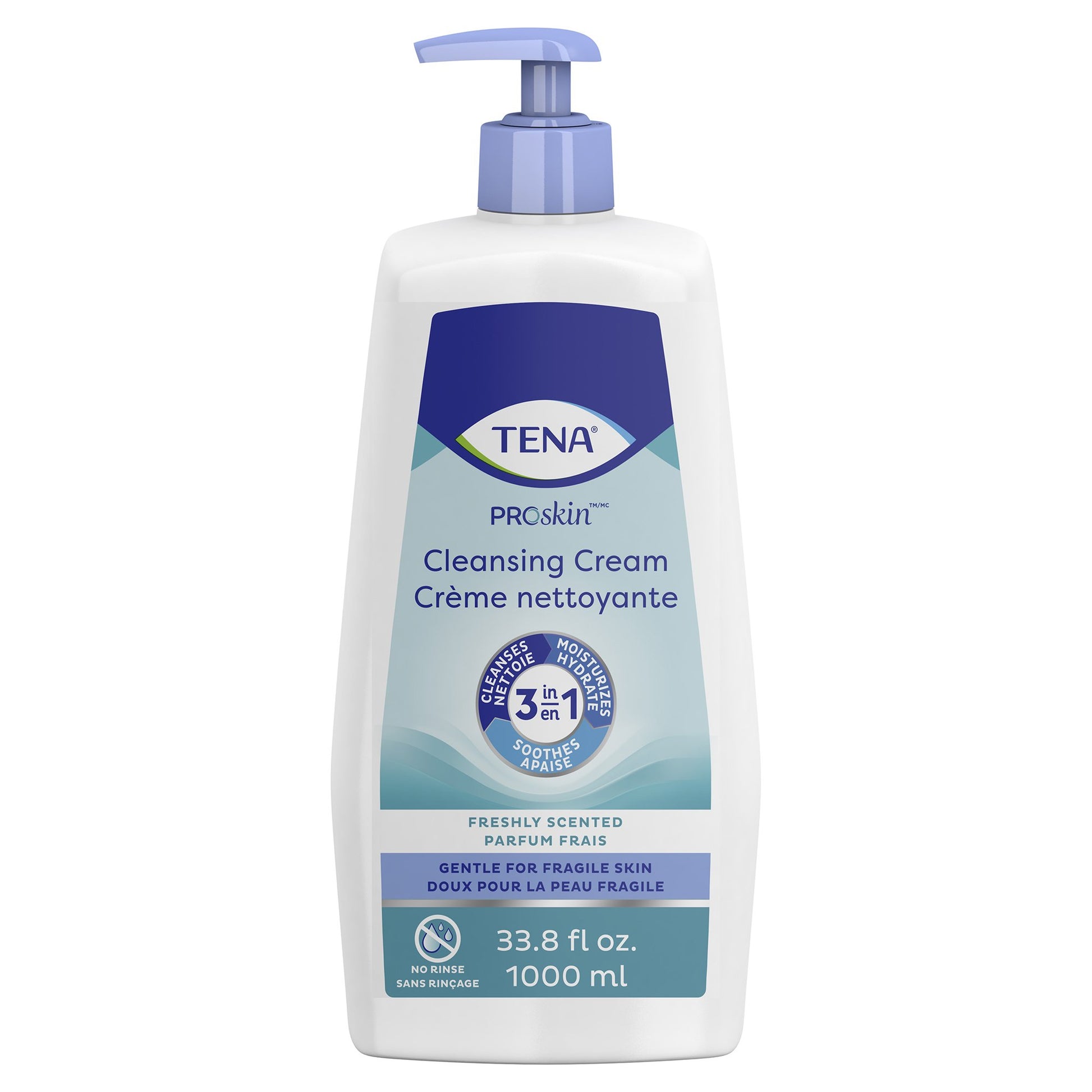 Tena Body Wash Cleansing Cream, Alcohol-Free 3-in-1 Formula, Scented, 1,000 mL