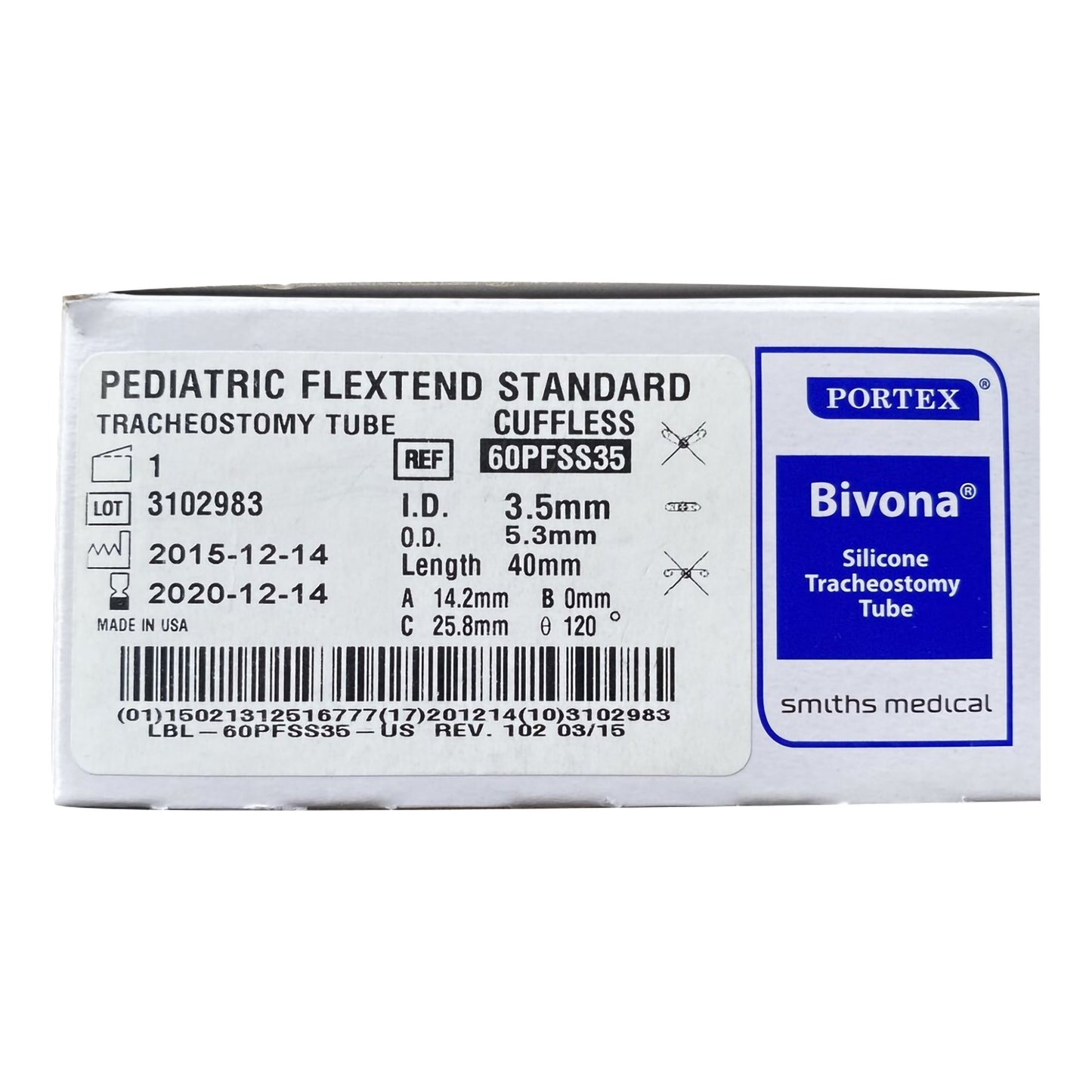 Bivona FlexTend™ Plus Pediatric Tracheostomy Tube, Size 3.5