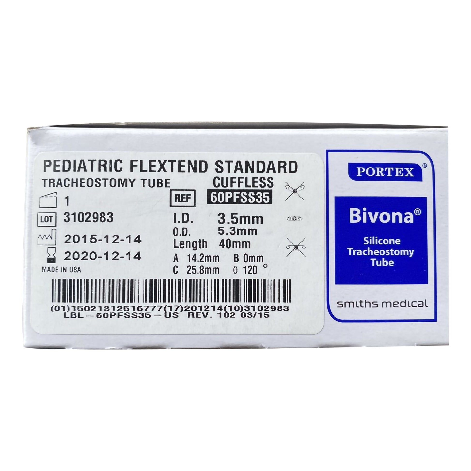 Bivona FlexTend™ Plus Pediatric Tracheostomy Tube, Size 3.5