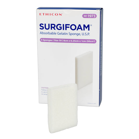 Absorbable Gelatin Sponge SURGIFOAM 8 X 6.25 cm X 10mm Sterile