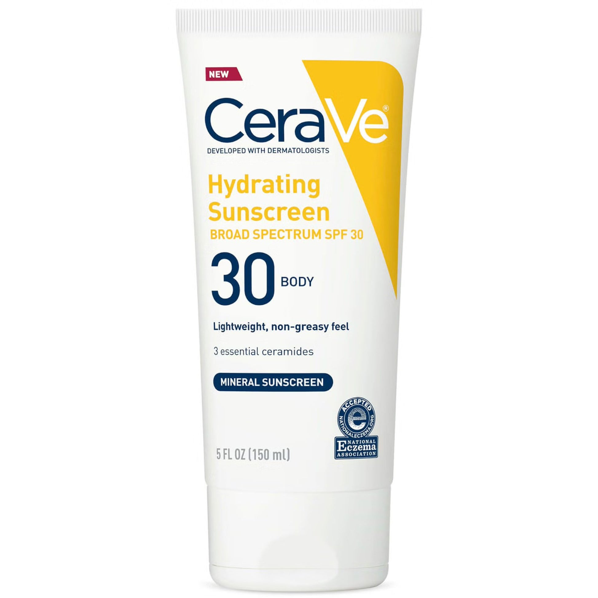CeraVe Hydrating Mineral Sunscreen for Body SPF 30, 5-ounce Tube