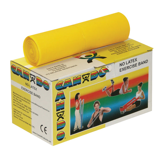 CanDo Exercise Resistance Band, Yellow, 5 Inch x 6 Yard, X-Light Resistance