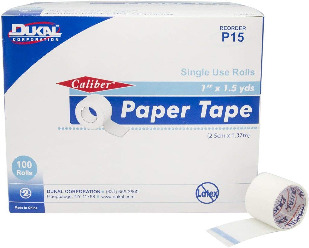 Caliber™ Paper Medical Tape, 1 inch x 1-1/2 Yard, White