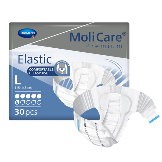 MoliCare Premium Elastic 6 Drop Absorbency Incontinence Briefs, Large