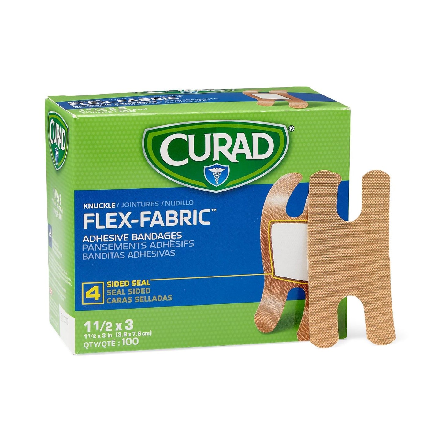 Comfort Cloth Knuckle Tan Adhesive Strip, 1-1/2 x 3 Inch
