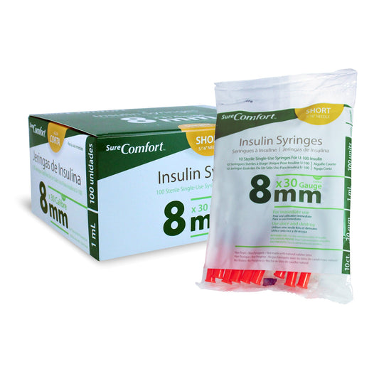 Surecomfort 1 mL Standard Insulin Syringe with Needle, 30 Gauge, 5/16 Inch